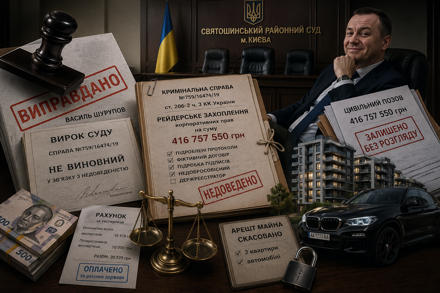 Судовий «подарунок» на 416 мільйонів: Як Святошинський райсуд Києва повністю виправдав бізнесмена у справі про масштабне рейдерство