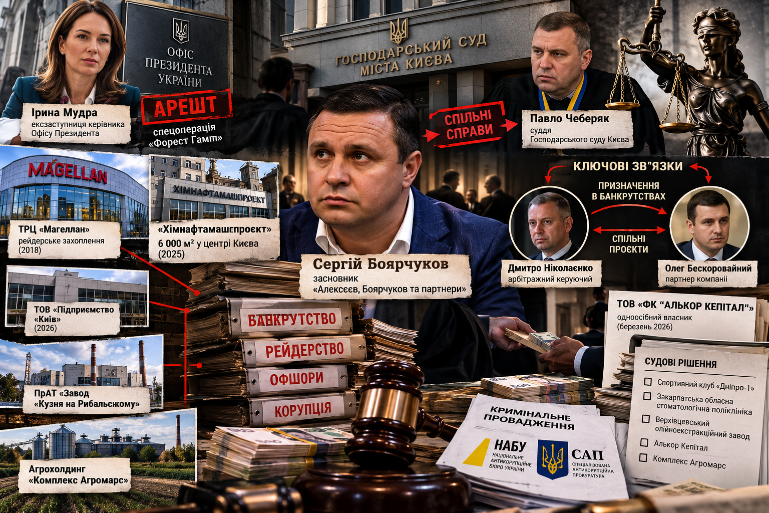 Тіньові банкрутства та мільярдні схеми: як юрист Сергій Боярчуков контролює господарський суд Києва