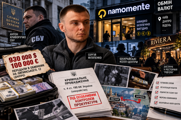 Мільйонна афера під «дах» СБУ: як топфігурант Сергій Філіпенко та спецслужбовець Антон Криворучко закривають справи щодо мережі обмінників Namomente