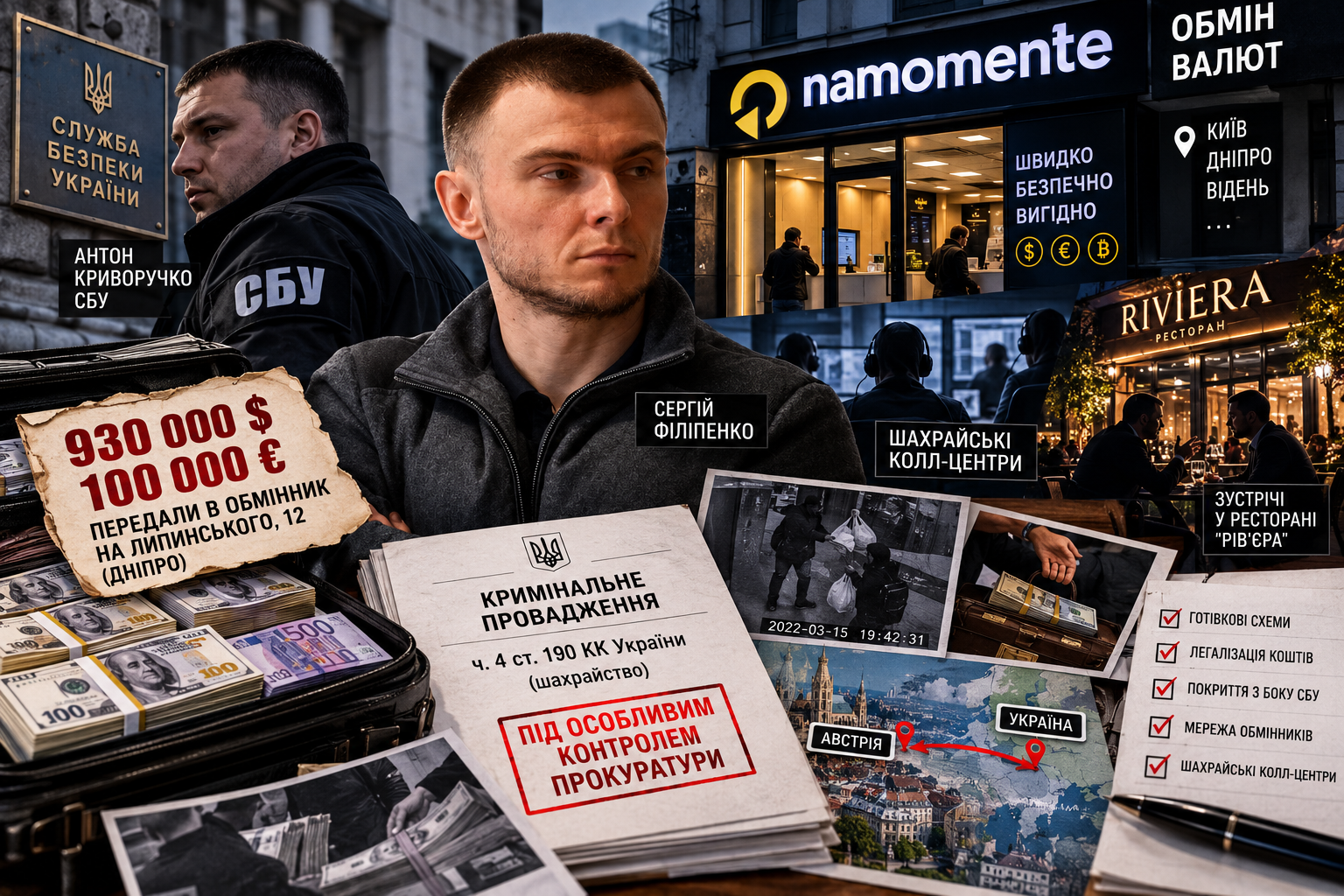Мільйонна афера під «дах» СБУ: як топфігурант Сергій Філіпенко та спецслужбовець Антон Криворучко закривають справи щодо мережі обмінників Namomente